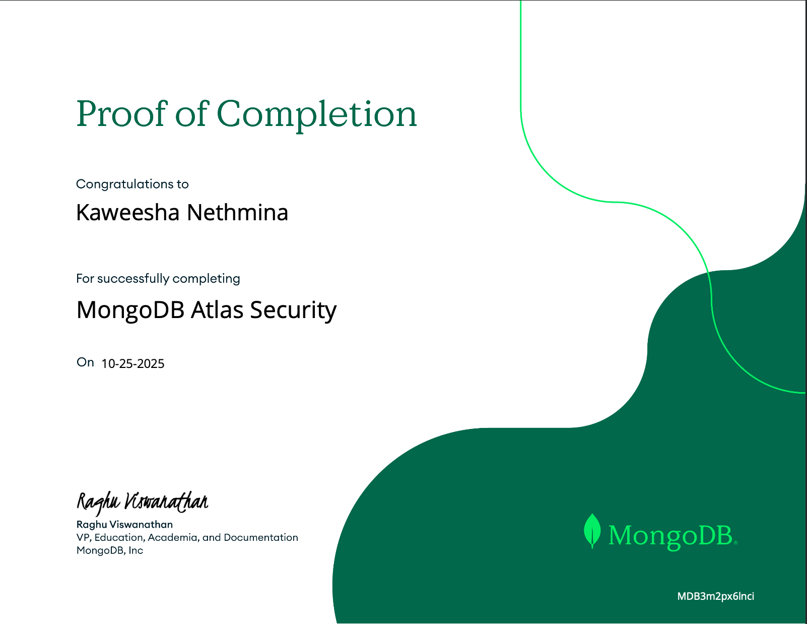 MongoDB Atlas Security certificate